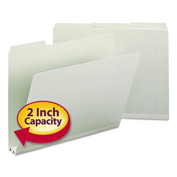 Smead Pressboard Folder 8-1/2 x 11", 1/3-Cut Tab, Green, Pk25 13234